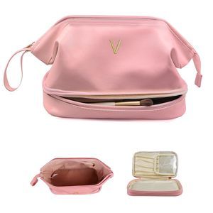 Bridesmaid Gifts For Women, Initial Makeup Bag, Personalized Double Layer🫵